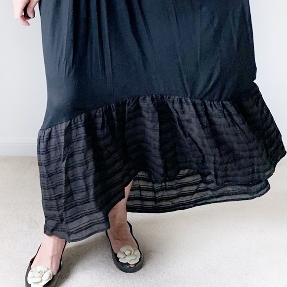 BOHO RUFFLES MAXI DRESS WITH POCKETS - BLACK - Picture 8 of 10